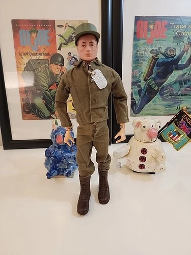 Vintage Gijoe Action Soldier Talker 1960s Hasbro Original Painted Head Red