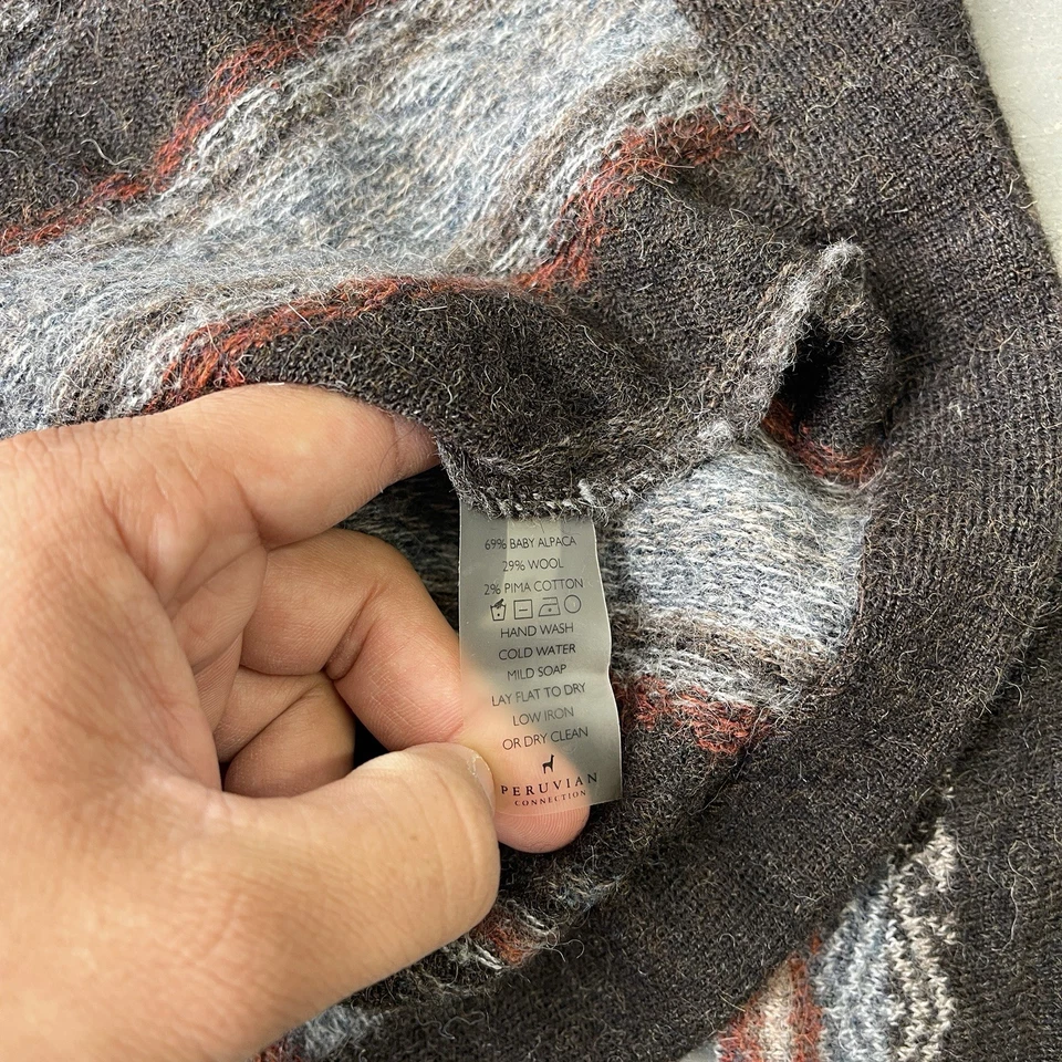 Peruvian Connection Women's Extra Small Alpaca Blend Long Cardigan Sweater Gray - Image 3 of 4