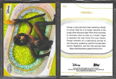 Topps Chrome Disney 2025 #104 Mowgli Jungle Book Yellow Mini-Diamonds Card