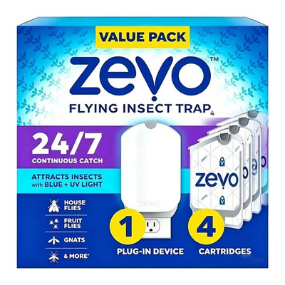 #ad #ad Zevo Flying Insect Trap 4 Cartridges Featuring Blue UV Light $8.99