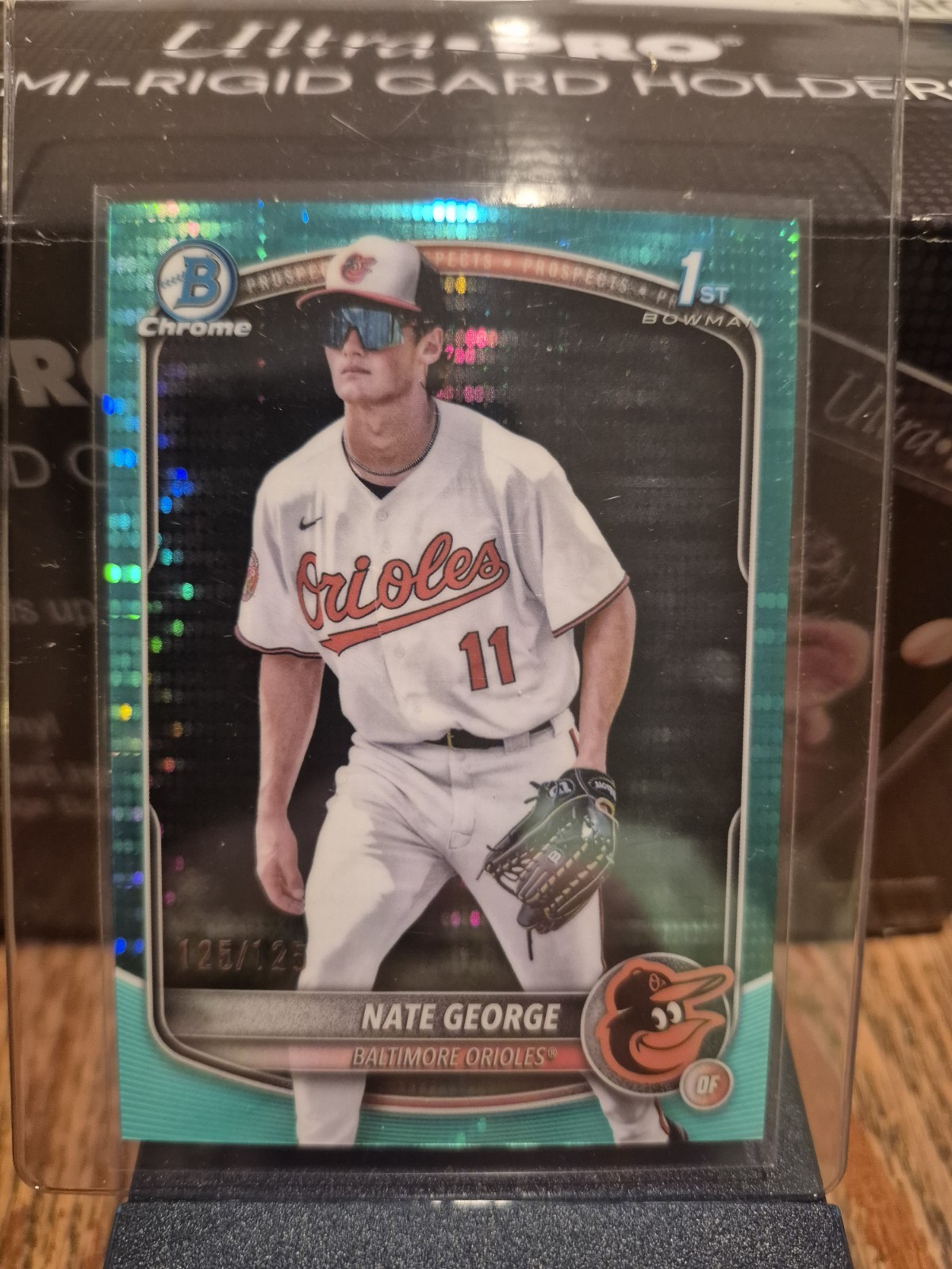2025 Bowman Chrome Prospect Nate George 1st Aqua Geo /125 Orioles