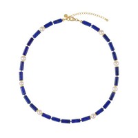Halskette Aus Vergoldetem Silber Mit Lapislazuli