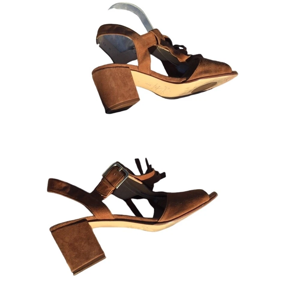 Sandalias Amalfi Tacones Mujer 10 M 10M Flecos Italia Oeste Suroeste Tostado Gamuza Foto 4 de 4