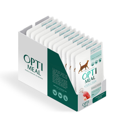 OPTIMEAL Nassfutter für sterilisierte Katzen mit Truthahn in Sauce 12x 85g