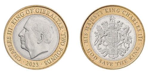 Gibraltar 2 Pounds, 2023-2024, N #399052, Mint, Commemorative
