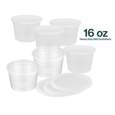 ProTakeOut, [16 oz] Heavy-Duty PP Deli Containers with Lids – 20sets, Durable