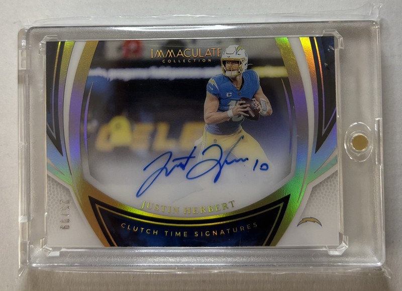 2025 Immaculate Justin Herbert Clutch Time Signatures /99 ON CARD AUTO Chargers