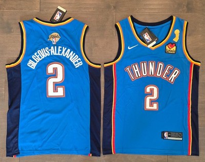 OKC Thunder #2 Shai Gilgeous-Alexander Stitched Blue NBA Finals Champions Jersey