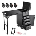Byootique Aluminum Rolling Nail Table with 4 pcs Replacement Wheels Portable — photo 1