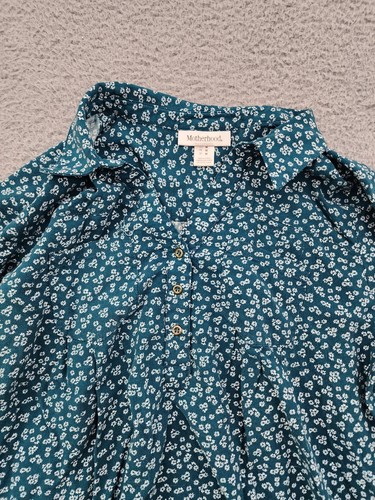 Motherhood Shirt Womens Medium Maternity Blouse Long Sleeve Button Up Floral - Picture 2 of 9