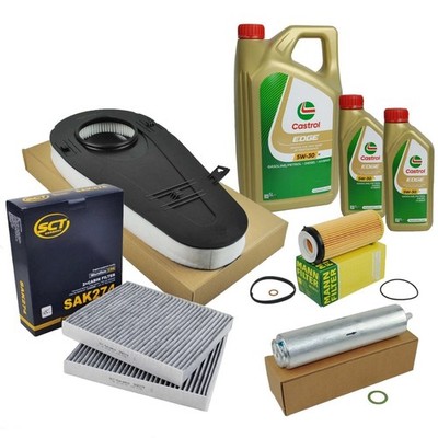 Inspektionspaket Filtersatz BMW 5er F10 F11 525d 530d mit 7L Castrol Edge 5W30 M