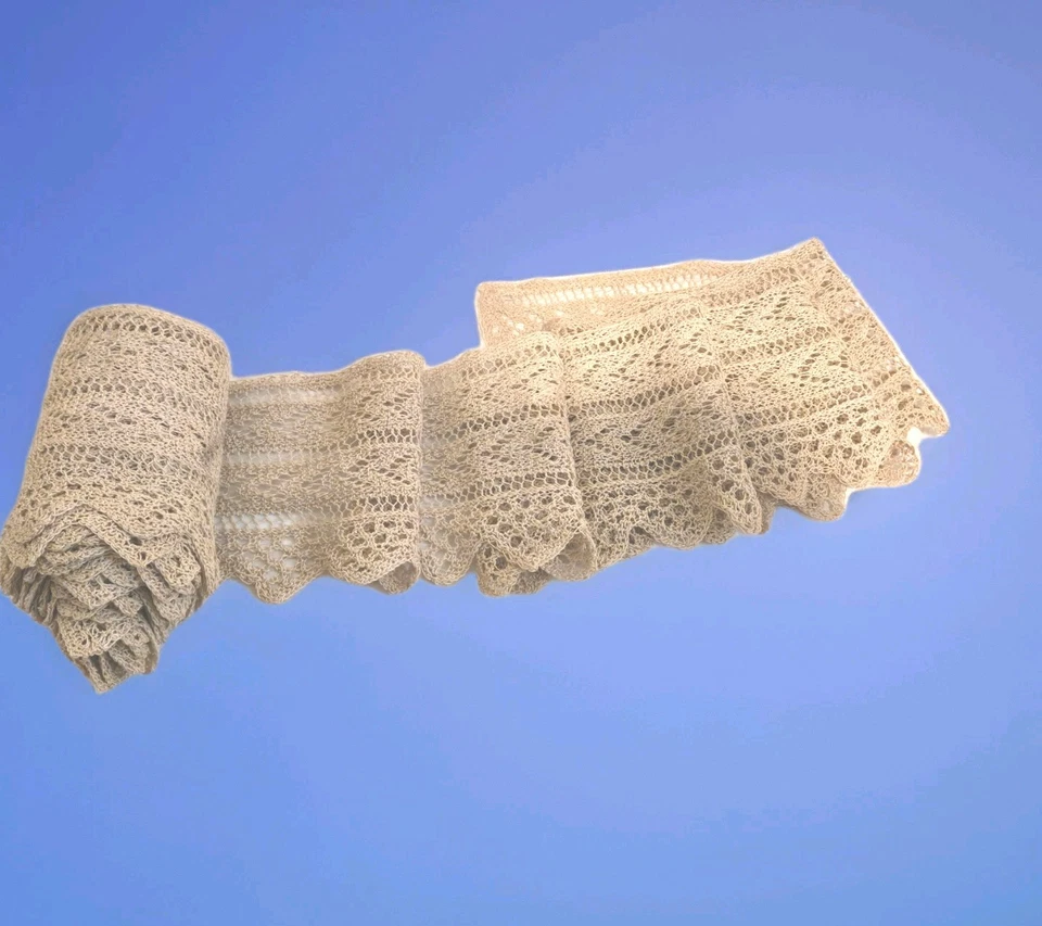 Borde de encaje de ganchillo hecho a mano vintage de 1940, 5,94 yardas y 5" de ancho Foto 4 de 4