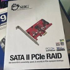 SIIG SC-SAER12-S2 SATA II PCI E Raid Controller Card 2 Port 300Mbps