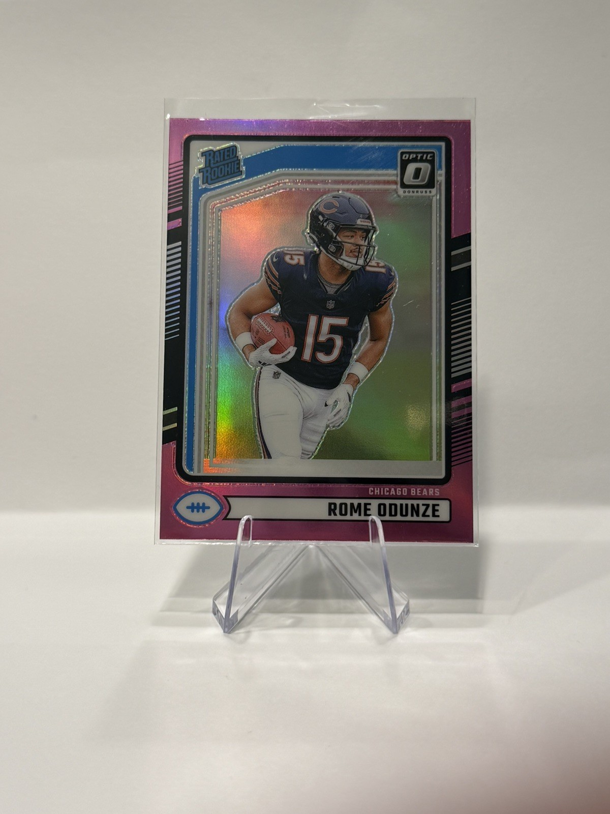 2024 Donruss Rome Odunze Optic Rated Rookie Preview Pink #309 Chicago Bears
