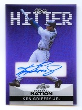 KEN GRIFFEY JR 2025 LEAF BASEBALL NATION PURE HITTER PURPLE AUTO AUTOGRAPH #8/8