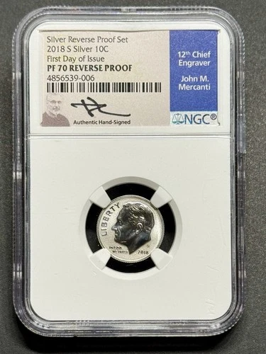 2018 S Silver 10C First Day of IssuePF 70 REVERSE PROOF John Mercanti