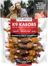 Dog Treats, K9 Kabobs Made with Real Chicken, Duck, and Sweet Potato, 12 Ounces,