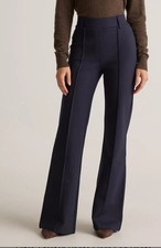 Quince Navy Ultra-Stretch Ponte Flare Leg Pants Office Siren Workwear Size Small