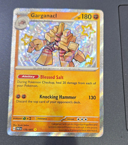 Pokemon TCG Garganacl 178/091 SV Paldean Fates Shiny Rare Holo Eng 2024 180HP
