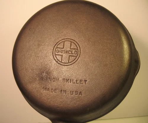 GRISWOLD No 6 Cast Iron Skillet RARE Transition Piece 9 Inch Made in USA