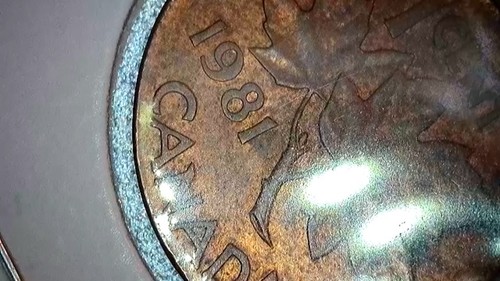 1980 one cent Canadian coin off-center - Picture 12 of 12