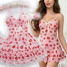 Women's Sexy-Lingerie Babydoll Sleepwear Underwear Lace Dress G-String Nightwear