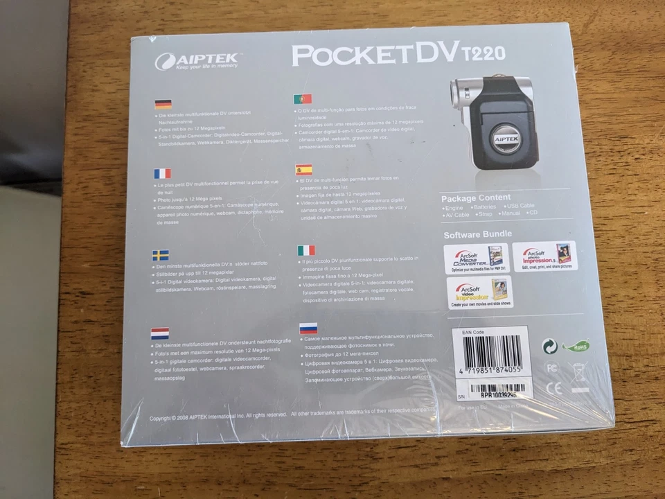 Aiptek Pocket DV T220 Digital Camera new sealed - Image 2 of 3