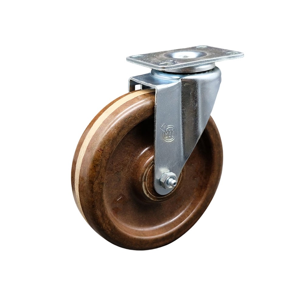 6 Inch High Temp Phenolic Wheel Swivel Top Plate Caster Service Caster Brand