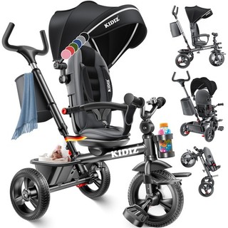 RETOURE Dreirad 5in1 Kinderdreirad Kinder Lenkstange Fahrrad Baby Kinderwagen