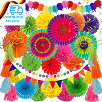 Zerodeco Party Deko, 41 StüCk Mehrfarbig Party Dekoration Papier Pompoms Girland