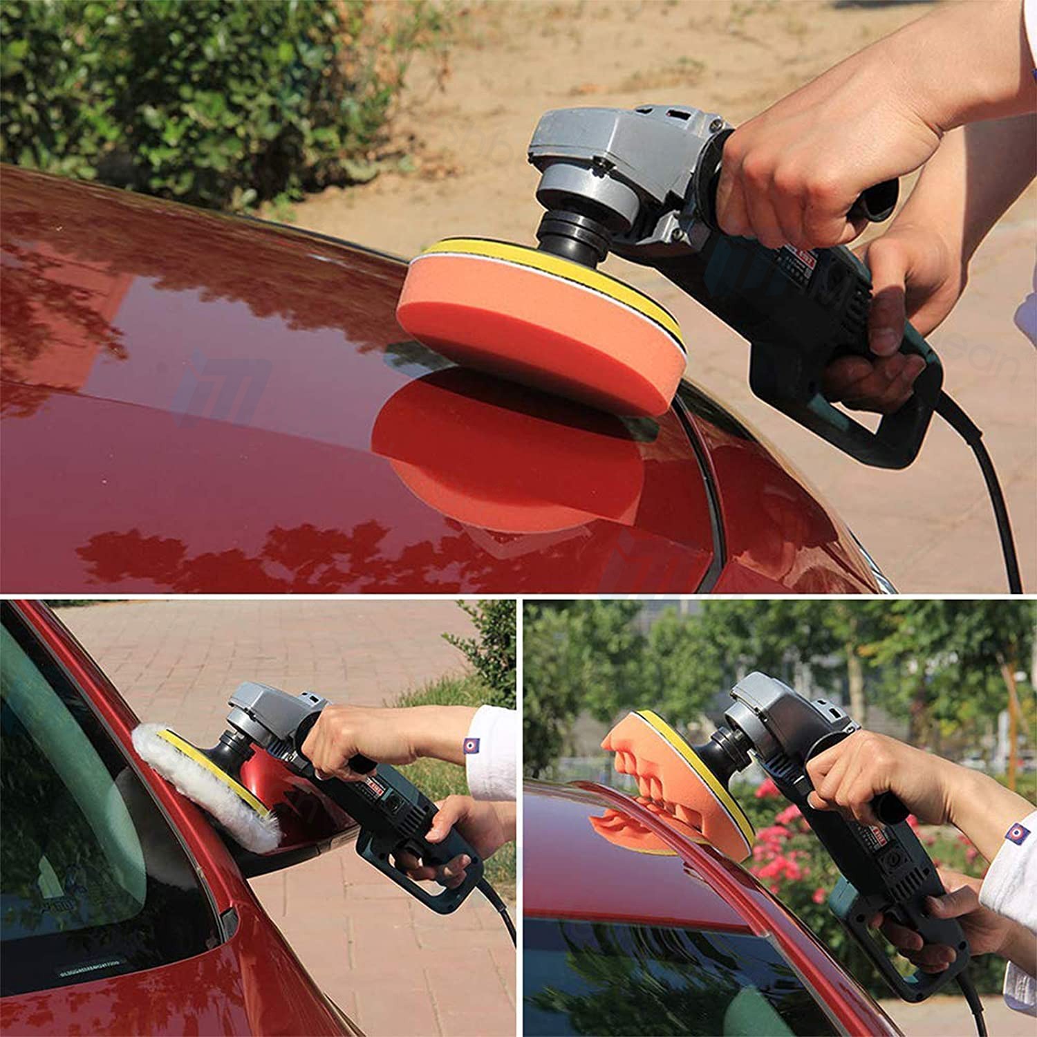 8 PCS 7 Inch Polishing Waxing Pad Sponge Buff Buffing Kit Set For Car Polisher