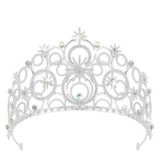 Elegant Silver Tiara with Gem Accents NWOT