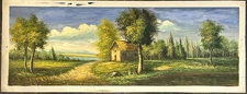 Hand-Painted Oil Painting on Canvas Paper 15x39. "Whispers of the Countryside"