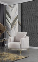 Luxus Sessel WeißEr Einsitzer WohnzimmermöBel Polyester EdelstahlmöBel