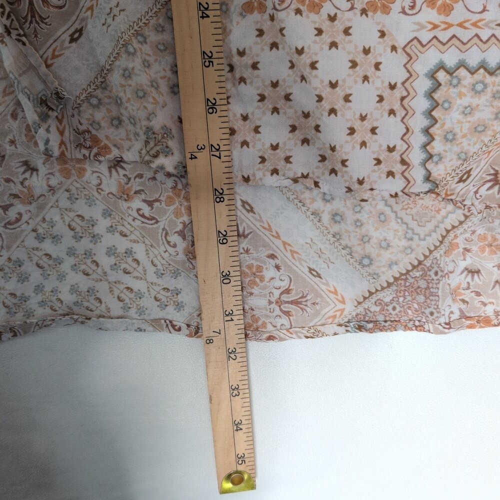 Final Touch Tan Boho Patchwork Tunic Top Size S - image 8