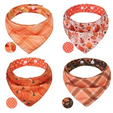 Dog Bandanas Small Reversible Styles Pet Triangle Scarf Bibs - Adjustable wit...