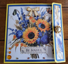 Junk Journal Handmade Booklet Folio Vintage "BE JOYFUL" W Pockets Ephemera