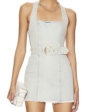 Show Me Your Mumu Duncan Denim Halter Mini Dress Size Large NWT