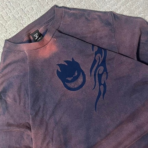 Hanes Spitfire Custom Bleach Wash Graphic T-Shirt Y2K Skater Tee