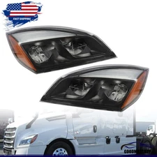 Full LED Black For Freightliner Cascadia 2018-2025 Headlight Headlamp LH+RH Side