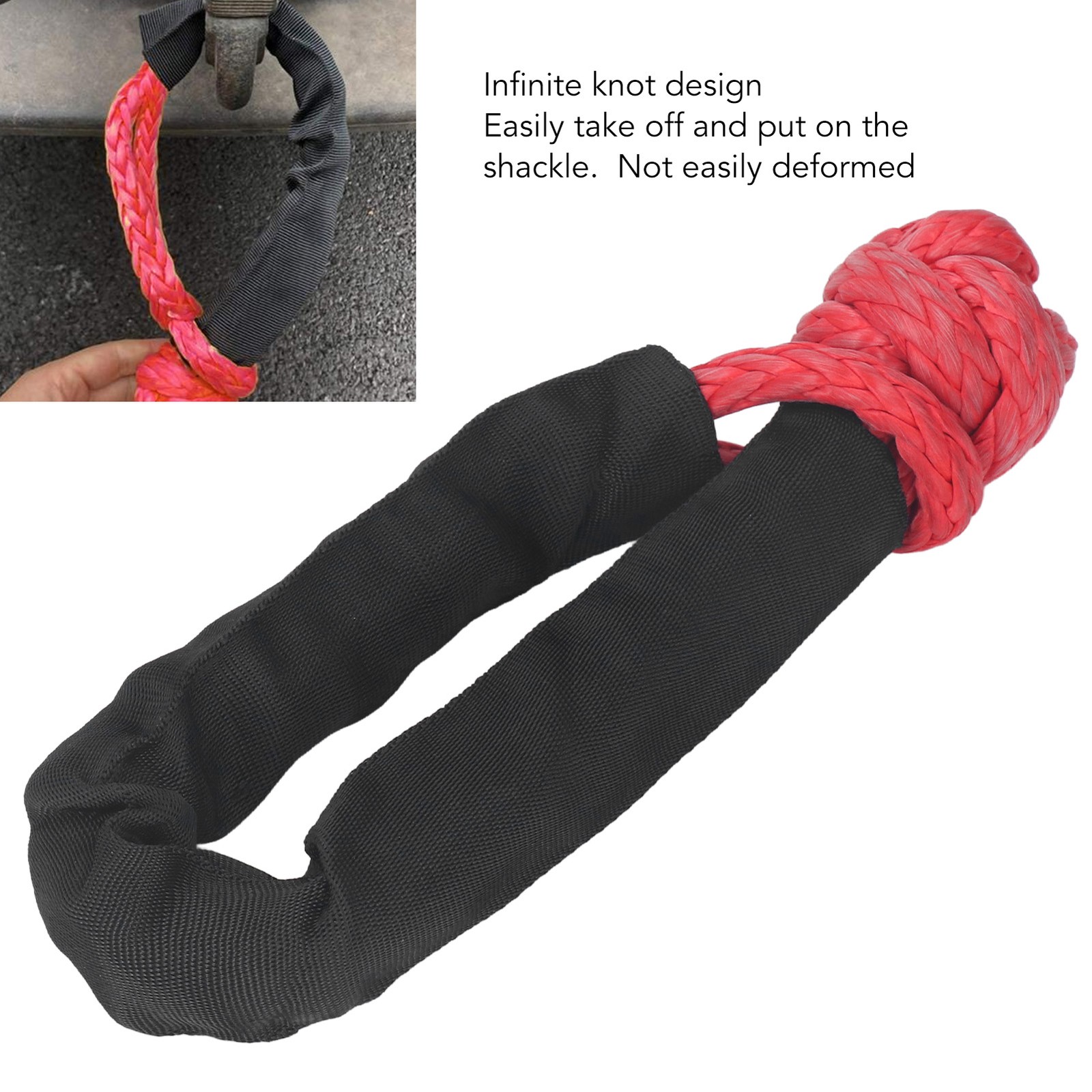 Soft Shackle 20mm 41000 LBS Break Strength Recovery Rope Shackle With Protec BAJ