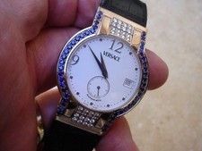 Versace Madison, 18K White Gold, Diamonds, Sapphires, 37 mm.