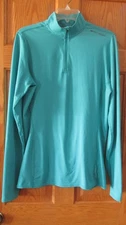 HOT CHILLY'S Woman's Top 1/4 Zip Turquoise Activewear   XL/TG