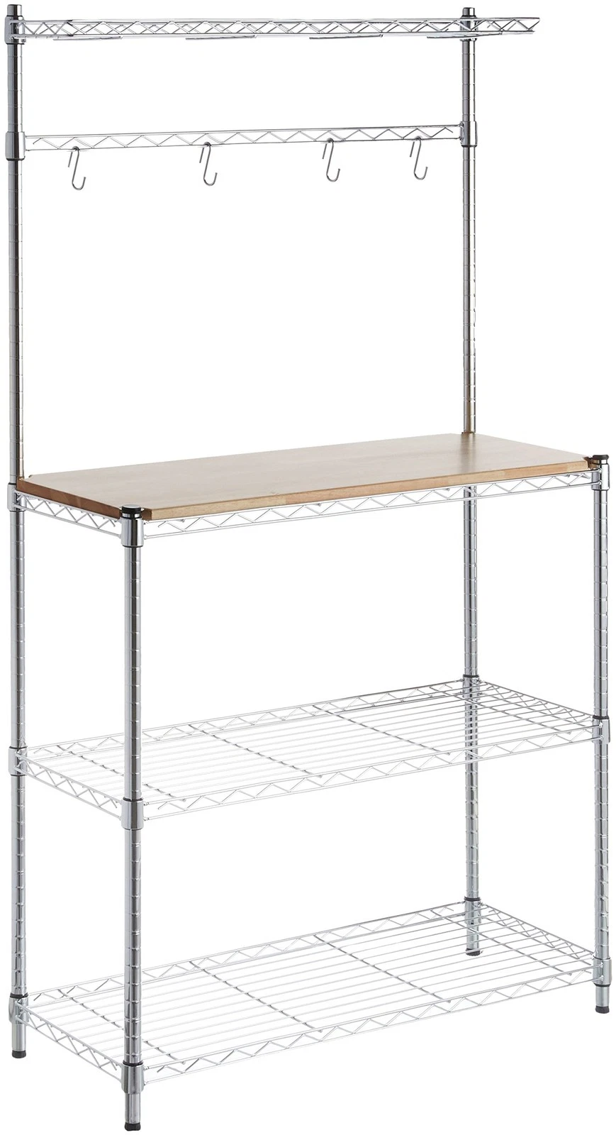 3 Tier Kitchen Bakers Rack with Storage, Removeable Top, Wood/Chrome, 14 D x
Opens in a new window o