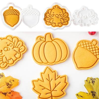 Herbst Cookie Form 3D Cartoon Kürbis Kastanien Plätzchen Werkzeug