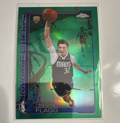 Topps Chrome Cooper Flagg #151 RC Dallas Mavericks Green Refractor /99