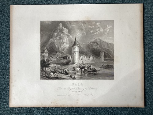Antique , 1834 Print,Engraving, KATZ, ON THE RHINE