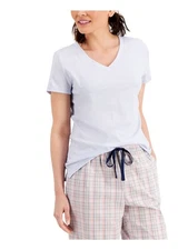 CHARTER CLUB Intimates Light Blue Cotton Blend V-Neck Sleep Shirt Pajama Top XXL