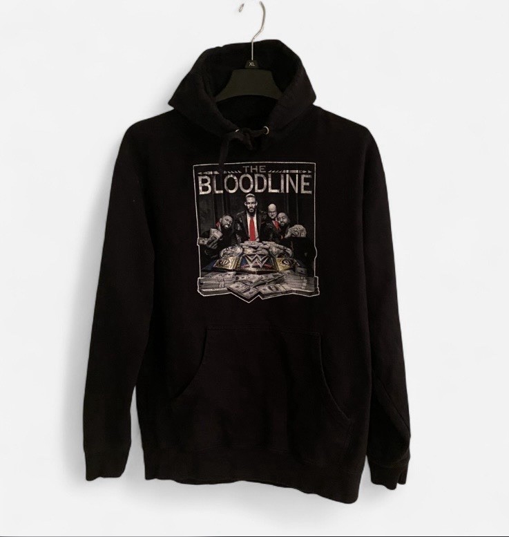 WWE The Bloodline Black Fleece Pullover Hoodie Men's L Hooded