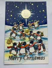 ISLE OF MAN Christmas Card Proof 1995 Diamond Finish 50P